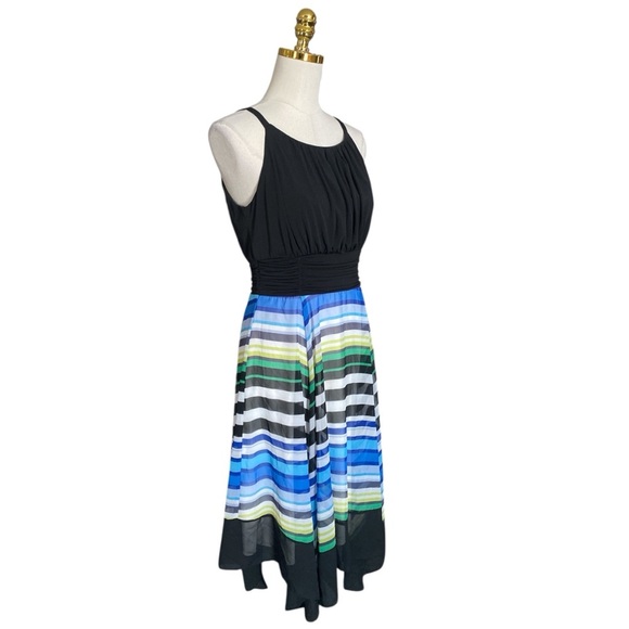 SANGRIA Y2K Striped Fairy Handkerchief Hem Sleeveless Dress Size 10 Whimsical - Picture 2 of 10